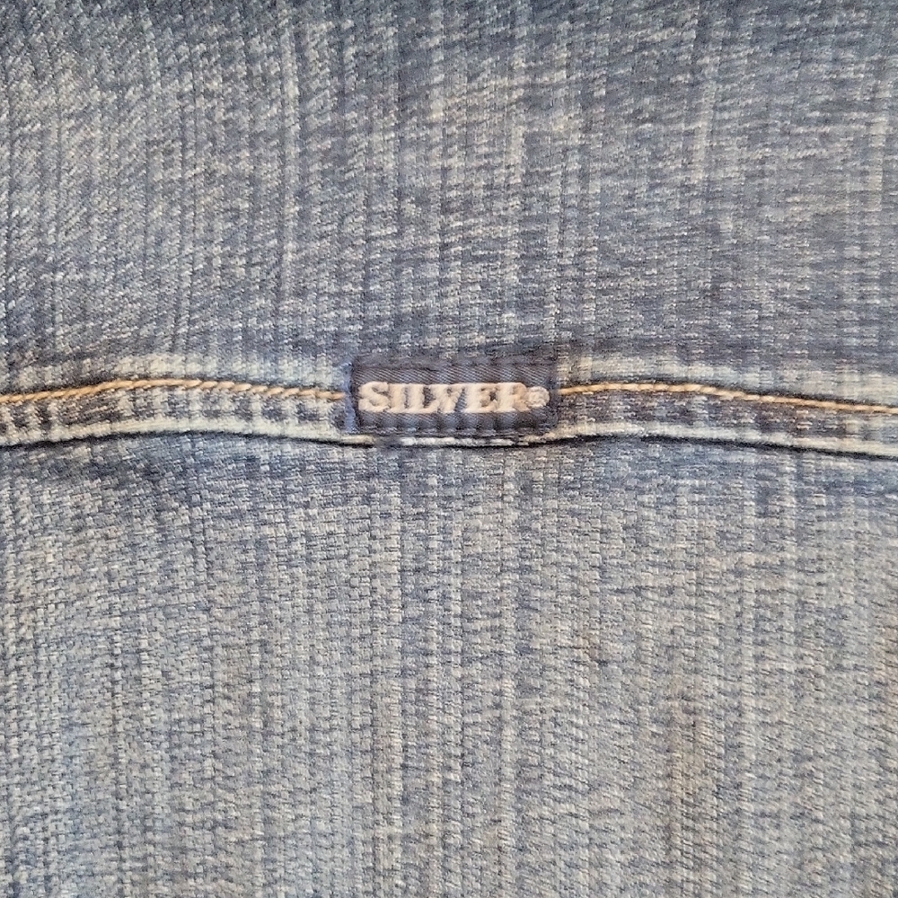Vintage Y2K Silver Jeans Dark Blue Jean Jacket - Picture 7 of 7